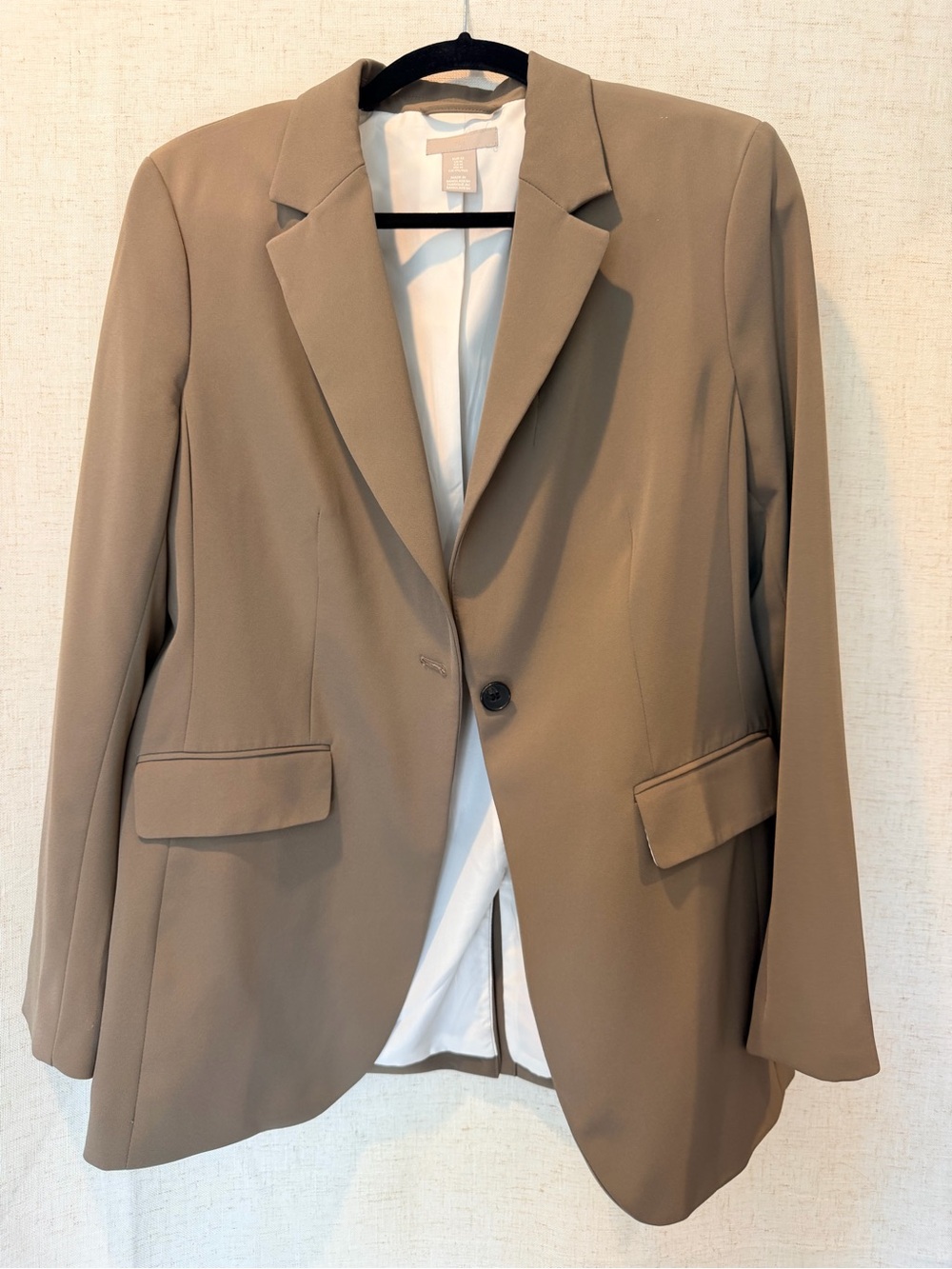 H&M Women's Taupe One-Button Blazer